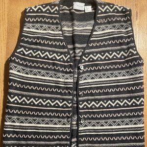 Mascara Made in Italy Wood Vest, Gray and White, Size Small